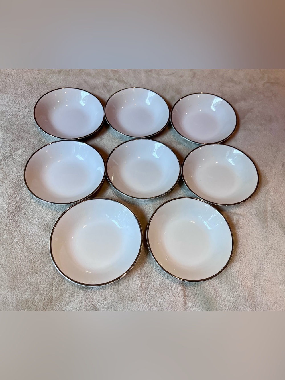 Vintage International Silver Silver Elegance Ironstone Bowls Set of 8 England - Picture 1 of 16